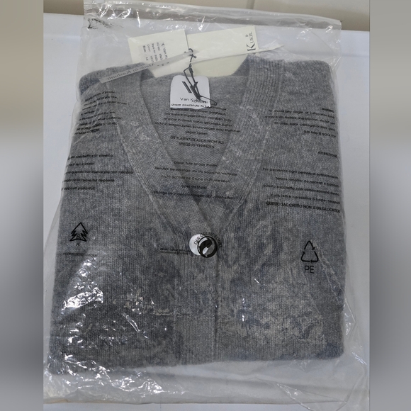 Van Kukil Celine 100% Cashmere Cardigan  Derby Grey, Organic Yarns-NWT - Picture 9 of 12